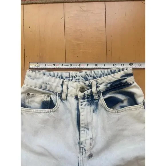 Ksubi Women’s Jeans Size 24 Straight Leg High Rise Acid Wash Blue White Denim - Picture 8 of 8